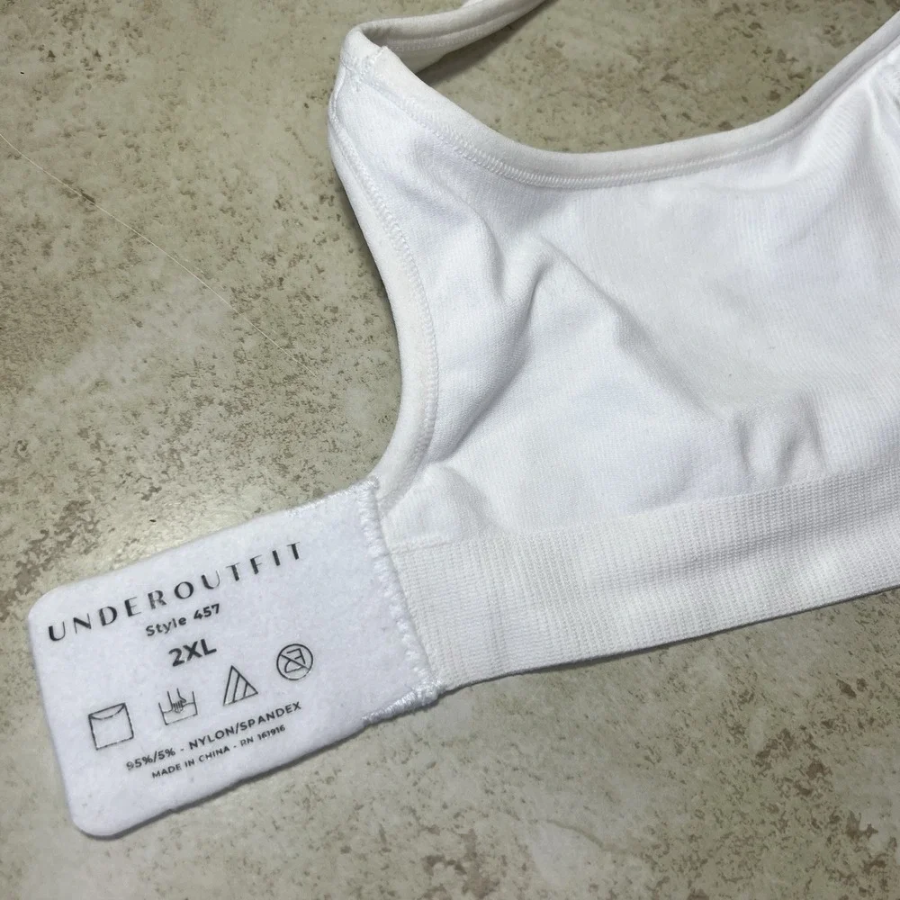 Underoutfit Style 457 The Comfort Shaping Bra White Size 2XL Wire-Free Padded‎